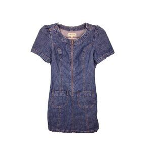 Madewell Womens Denim Dress Size 0 Medium Wash Zip Front Pockets K4977